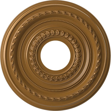 Cole PVC Medallion (Canopies up to 4 1/4"), 13"OD x 3 1/2"ID x 3/4"P, Metallic Vintage Gold